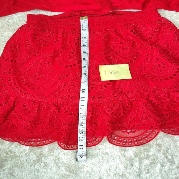 Chicways Red Ruffled Cut Out Mini Dress - Picture 10 of 14